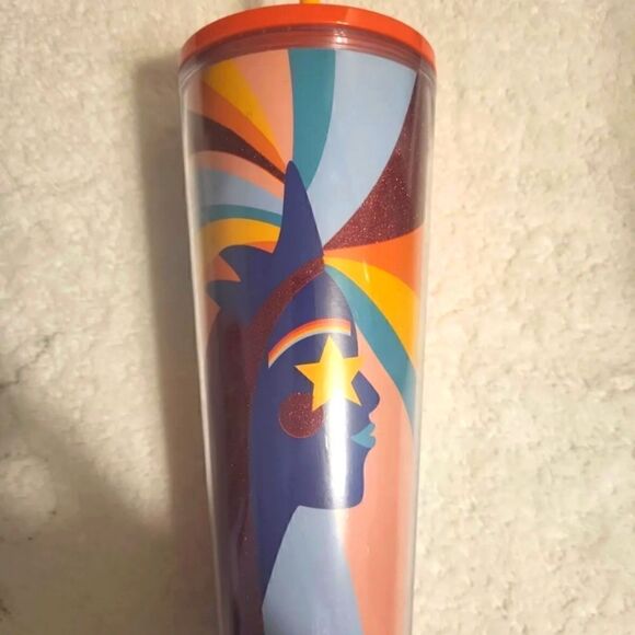 NWT Starbucks 2020 Pride LGBTQ Rainbow Acrylic Venti 24oz Hot/Cold Tumbler Straw - Picture 1 of 5